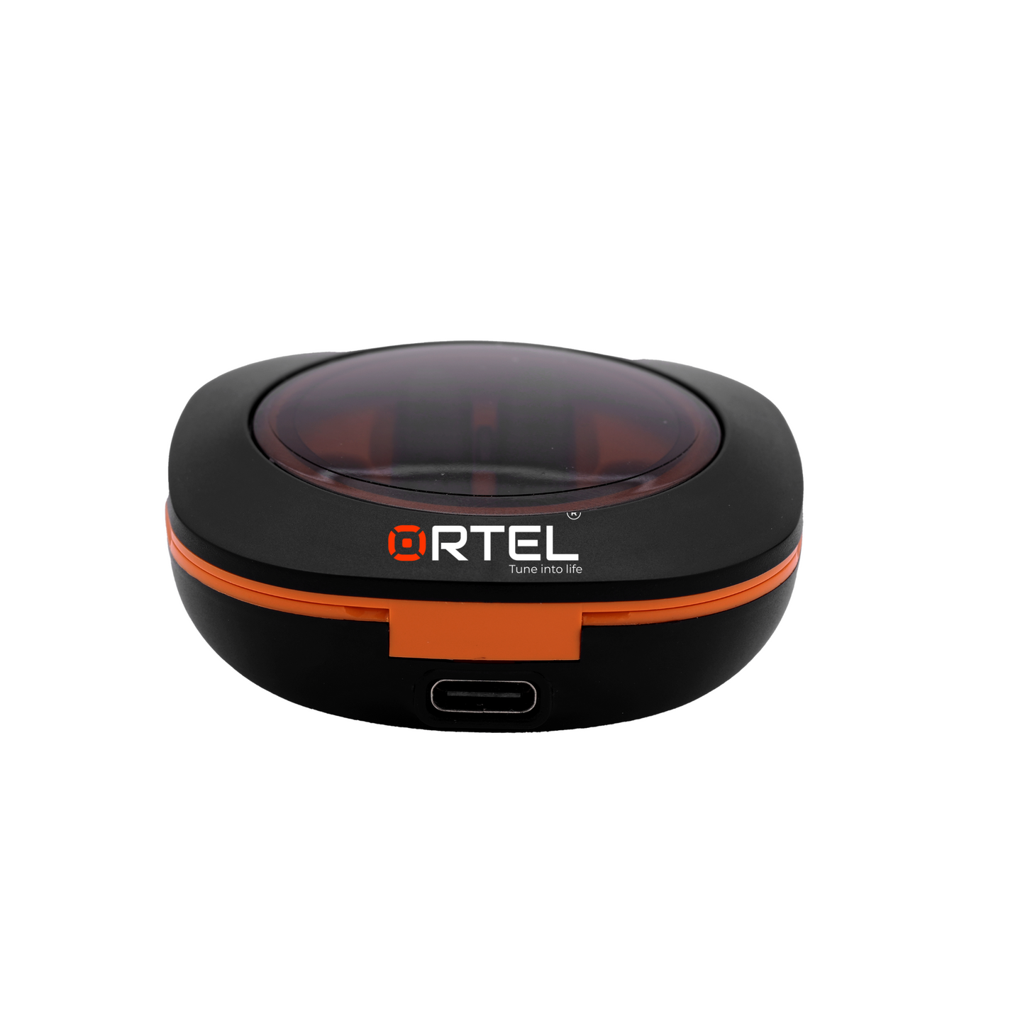 Ortel Vibe 1 Buds β Wireless Bluetooth Earbuds with Active Noise Cancellation, Black & Orange , Charging Case & Data Cable Included, in-Ear Headphones with Mic, Deep Bass & Long Battery Life
