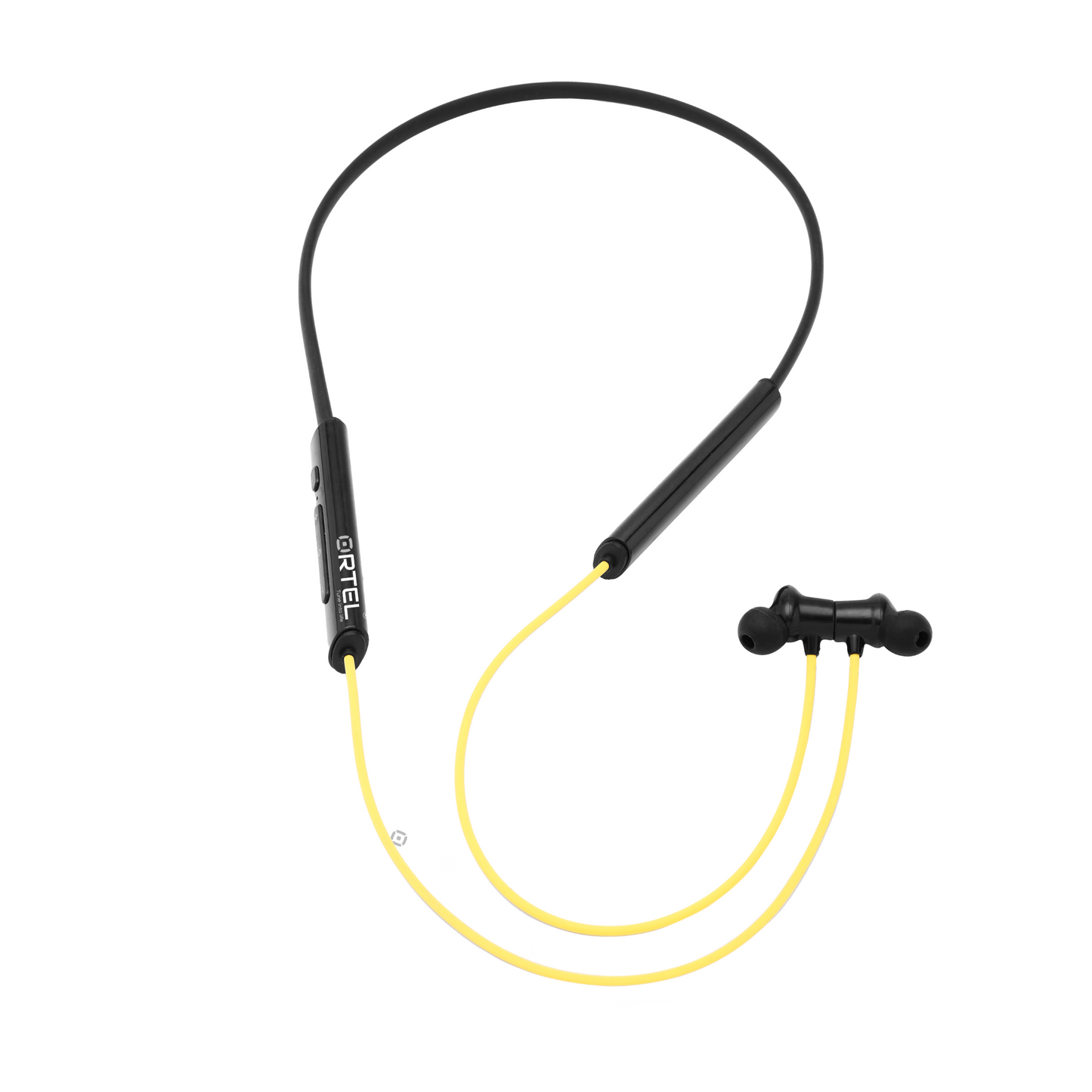Ortel BassDrop X Bluetooth Neckband | Black & yellow | Lightweight, 3D Sound, Fast Charging