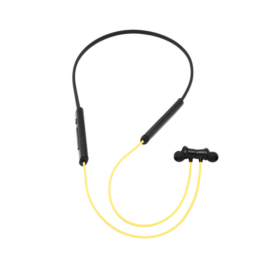 Ortel BassDrop X Bluetooth Neckband | Black & yellow  | Lightweight, 3D Sound, Fast Charging