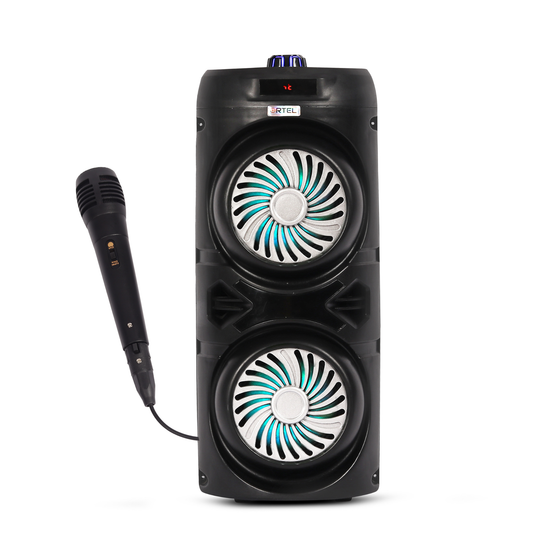 Ortel BOOM BOX Neo (ACCENT), BT v5.3, 14h Backup, Dual 10.16 cm Drivers, 30 W Bluetooth Party Speaker (Black, Stereo Channel)