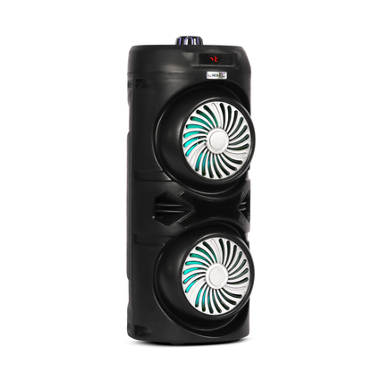 Ortel BOOM BOX Neo (ACCENT), BT v5.3, 14h Backup, Dual 10.16 cm Drivers, 30 W Bluetooth Party Speaker (Black, Stereo Channel)