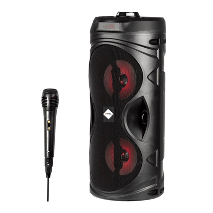 Ortel BOOM BOX Lite (ACCENT-2), BT v5.3, 14h Backup, Dual 10.16 cm Drivers, 30 W Bluetooth Party Speaker (Black, Stereo Channel)