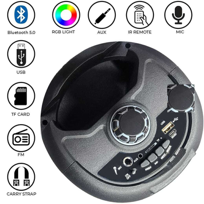 Ortel BOOM BOX Neo (ACCENT), BT v5.3, 14h Backup, Dual 10.16 cm Drivers, 30 W Bluetooth Party Speaker (Black, Stereo Channel)