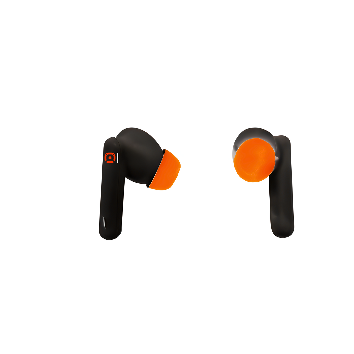 Ortel Vibe 1 Buds – Wireless Bluetooth Earbuds with Active Noise Cancellation, Black & Orange , Charging Case & Data Cable Included, in-Ear Headphones with Mic, Deep Bass & Long Battery Life