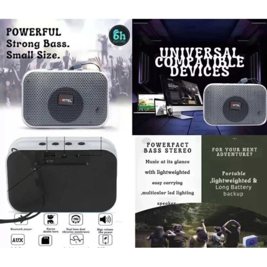 Ortel OR-Pulsepod, 16mm driver Dynamic bass Stereo Led Lighting Portable Wireless mini 5 W Bluetooth Speaker