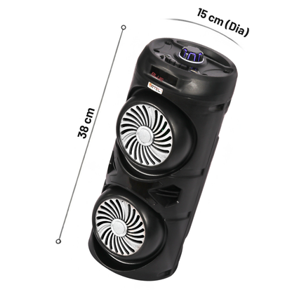 Ortel BOOM BOX Neo (ACCENT), BT v5.3, 14h Backup, Dual 10.16 cm Drivers, 30 W Bluetooth Party Speaker (Black, Stereo Channel)