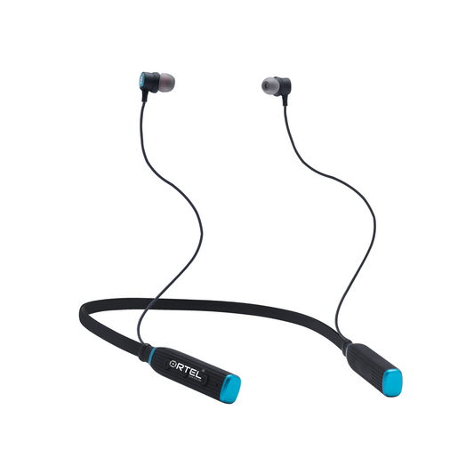 Ortel Eardose MAX Bluetooth Neckband | Black & Light Blue  | Lightweight, 3D Sound, Fast Charging